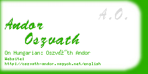 andor oszvath business card